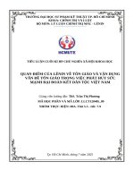 Quan Điểm của lênin về tôn giáo và vận dụng vấn Đề tôn giáo trong việc phát huy sức mạnh Đại Đoàn kết dân tộc việt nam