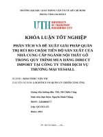 Phân tích và Đề xuất giải pháp quản trị rủi ro chậm tiến Độ sản xuất của nhà cung cấp ngành nội thất gỗ trong quy trình mua hàng direct import tại công ty tnhh dịch vụ thương mại yes4all