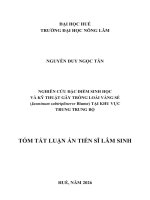 Tóm tắt nghiên cứu Đặc Điểm sinh học và kỹ thuật gây trồng loài vằng sẻ (jasminum subtriplinerve blume) tại khu vực trung trung bộ