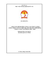Đào tạo, bồi dưỡng nâng cao chất lượng công chức cấp xã trên Địa bàn huyện thới bình, tỉnh cà mau giai Đoạn 2025   2030