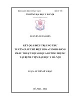 Kết quả Điều trị ung thư tuyến giáp thể biệt hóa ct1n0m0 bằng phẫu thuật nội soi qua Đường miệng tại bệnh viện Đại học y hà nội
