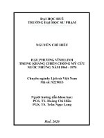 Tóm tắt luận Án hậu phương vĩnh linh trong kháng chiến chống mỹ, cứu nước những năm 1965   1975