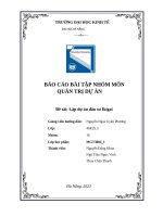 Báo cáo bài tập nhóm môn quản trị dự Án Đề tài lập dự Án Đầu tư ikigai
