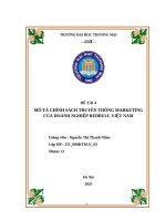 Mô tả chính sách truyền thông marketing của doanh nghiệp redbull việt nam