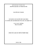Tóm Tắt Xây Dựng Con Người Việt Nam Theo Tư Tưởng Hồ Chí Minh Đáp Ứng Yêu Cầu Hiện Nay.docx