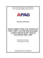 Đề Án Hoàn Thiện Công Tác Đánh Giá Viên Chức Tại Trường Đại Học Y Khoa Phạm Ngọc Thạch Giai Đoạn 2026 - 2030 