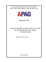 Tổ Chức Phổ Biến, Giáo Dục Pháp Luật Trên Địa Bàn Phường Bắc Nha Trang, Tỉnh Khánh Hòa