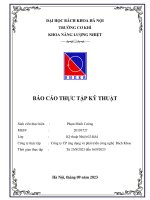 Báo cáo thực tập kỹ thuật: Quy trình sản xuất và kiểm tra chất lượng sản phẩm tại doanh nghiệp.