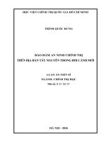 Bảo Đảm An Ninh Chính Trị Trên Địa Bàn Tây Nguyên Trong Bối Cảnh Mới