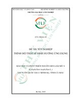 Bảo Tồn Và Phát Triển Nguồn Gen Loài Mù U (Calophyllum Inophyllum L.) Tại Vườn Quốc Gia U Minh Hạ, Tỉnh Cà Mau.pdf