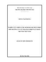 Nghiên cứu chiến lược kinh doanh thân thiện môi trường của các doanh nghiệp xuất khẩu dệt may việt nam
