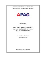 Luận văn thạc sĩ Quản lý công: Phát triển đội ngũ viên chức tại Trung Tâm Y tế Phú Vang, Sở Y tế Thành phố Huế