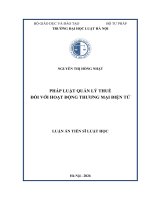 Pháp luật quản lý thuế Đối với hoạt Động thƣơng mại Điện tử