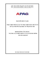 Luận văn thạc sĩ Luật học: Thực hiện pháp luật về thực hiện dân chủ ở cơ sở tại Trường Đại học Sư phạm Hà Nội