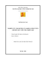 Nghiên cứu Ảnh hưởng của khối lượng Ô tô 5 chỗ Đến mức tiêu thụ nhiên liệu