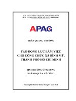 Luận văn thạc sĩ Quản lý công: Tạo động lực làm việc cho công chức xã Bình Mỹ, Thành phố Hồ Chí Minh