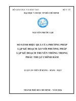 So sánh hiệu quả của phương pháp lập kế hoạch Ảo với phương pháp lập kế hoạch truyền thống trong phẫu thuật chỉnh hàm