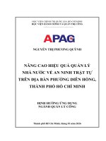 Nâng cao hiệu quả quản lý nhà nước về an ninh trật tự trên Địa bàn phường diên hồng, thành phố hồ chí minh
