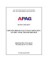 Luận văn thạc sĩ Quản lý công: Chuyển đổi số tại Ủy ban nhân dân xã Phú Vinh, thành phố Huế