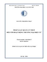 Tóm tắt pháp luật quản lý thuế Đối với hoạt Động thƣơng mại Điện tử