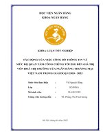 Khóa luận tốt nghiệp Ngân hàng: Tác động của việc công bố thông tin và mức độ quan tâm công chúng tới ESG đến giá trị vốn hoá thị trường của ngân hàng thương mại Việt Nam trong giai đoạn 2018 – 2023