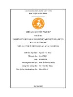 Khóa luận tốt nghiệp Kinh tế đầu tư: Nghiên cứu hiệu quả tài chính và kinh tế của Dự án Đầu tư Xây dựng Nhà máy thuỷ điện Bảo Lạc A tại Cao Bằng