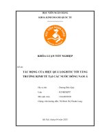 Khóa luận tốt nghiệp Kinh doanh quốc tế: Tác động của hiệu quả logistics tới tăng trưởng kinh tế tại các nước Đông Nam Á