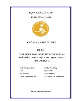 Khóa luận tốt nghiệp Ngân hàng: Phát triền hoạt động tín dụng xanh tại Ngân hàng TMCP Việt Nam Thịnh Vượng - VPBank Hội Sở