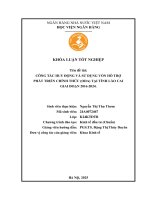 Khóa luận tốt nghiệp Kinh tế đầu tư: Công tác huy động và sử dụng vốn hỗ trợ và phát triển chính thức (ODA) tại tỉnh Lào Cai giai đoạn 2016 - 2024