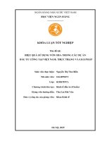 Khóa luận tốt nghiệp Kinh tế đầu tư: Hiệu quả sử dụng vốn ODA trong các dự án đầu tư công tại Việt Nam: Thực trạng và giải pháp