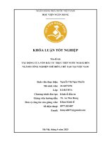 Khóa luận tốt nghiệp Kinh tế đầu tư: Tác động của vốn đầu tư trực tiếp nước ngoài đến ngành công nghiệp chế biến, chế tạo tại Việt Nam