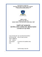NĂNG LỰC SỐ VÀ  KHAI THÁC TÀI NGUYÊN GIÁO DỤC MỞ


THIẾT KẾ WEBSITE  HƯỚNG DẪN CHĂM SÓC BỆNH NHÂN  COVID-19 TẠI NHÀ