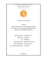 Khóa luận tốt nghiệp Kinh tế đầu tư: Hoàn thiện công tác thẩm định tài chính dự án đầu tư tại Công ty cho thuê tài chính Chailease - Chi nhánh Hải Phòng