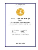 Khóa luận tốt nghiệp Ngân hàng: Các yếu tố ảnh hưởng đến nợ xấu của ngân hàng thương mại Việt Nam