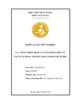 Khóa luận tốt nghiệp Ngân hàng: Phát triển dịch vụ ngân hàng điện tử tại Ngân hàng Thương mại cổ phần Quân đội