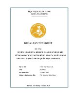 Khóa luận tốt nghiệp Ngân hàng: Sự hài lòng của khách hàng cá nhân khi sử dụng dịch vụ ngân hàng số của Ngân hàng Thương mại cổ phần Quân đội - MBBank