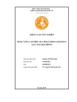 Khóa luận tốt nghiệp Kinh doanh quốc tế: Nâng cao hiệu quả hoạt động logistics tại Cảng Hải Phòng
