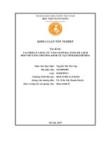 Khóa luận tốt nghiệp Kinh tế đầu tư: Vai trò của đầu tư vào cơ sở hạ tầng du lịch đối với tăng trưởng kinh tế tại tỉnh Khánh Hòa