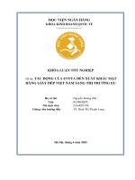 Khóa luận tốt nghiệp Kinh doanh quốc tế: Tác động của EVFTA đến xuất khẩu mặt hàng giày dép Việt Nam sang thị trường EU