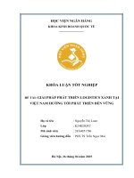 Khóa luận tốt nghiệp Kinh doanh quốc tế: Giải pháp phát triển logistics xanh tại Việt Nam hướng tới phát triển bền vững