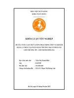 Khóa luận tốt nghiệp Ngân hàng: Nâng cao chất lượng hoạt động cho vay khách hàng cá nhân tại Ngân hàng Thương mại cổ phần Sài Gòn Thương Tín - Chi nhánh Đống Đa