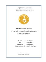 Khóa luận tốt nghiệp Kinh doanh quốc tế: Giải pháp phát triển logistics xanh tại Việt Nam