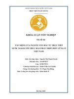 Khóa luận tốt nghiệp Kinh tế đầu tư: Tác động của nguồn vốn đầu tư trực tiếp nước ngoài tới thúc đẩy phát triển bền vững ở Việt Nam