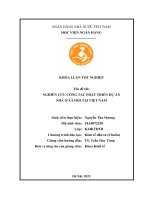 Khóa luận tốt nghiệp Kinh tế đầu tư: Nghiên cứu công tác phát triển dự án nhà ở xã hội tại Việt Nam