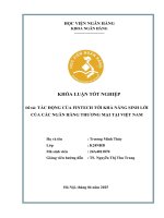 Khóa luận tốt nghiệp Ngân hàng: Tác động của Fintech tới khả năng sinh lời của các ngân hàng thương mại tại Việt Nam