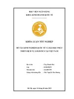 Khóa luận tốt nghiệp Kinh doanh quốc tế: Kinh nghiệm quốc tế và bài học phát triển dịch vụ logistics tại Việt Nam
