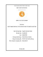Khóa luận tốt nghiệp Kinh tế đầu tư: Quản trị rủi ro dự án xây dựng nhà ở xã hội tại Hà Nội