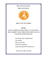 Khóa luận tốt nghiệp Ngân hàng: Nâng cao hiệu quả hoạt động của Ngân hàng Nông nghiệp và Phát triển nông thôn Việt Nam chi nhánh Mường Khương