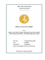 Khóa luận tốt nghiệp Ngân hàng: Nâng cao chất lượng tín dụng tại Ngân hàng TMCP Ngoại thương - chi nhánh Quảng Ninh