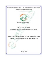 Phát triển mô hình sinh kế cho người dân trên Địa bàn phường hàng gòn, tỉnh Đồng nai